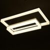 Modern geometric pendant lights with warm LED illumination.