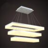 Modern LED pendant light with three rectangular tiers.