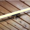 htb1n3xjjvxxxxa4xxxxq6xxfxxxk Modern LED light fixture on a wooden ceiling.