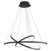 H28f1385821574c26b7f92c4b2bb7e7caz Modern black LED chandelier with geometric ring design, suspended from ceiling. Ideal for contemporary interiors.