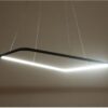 Modern LED pendant light fixture with a sleek design hanging from a ceiling.