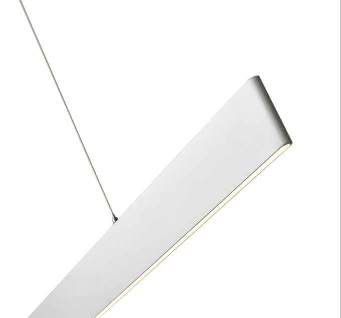 10096PN-WH_Side Modern minimalist LED pendant light isolated on white background.