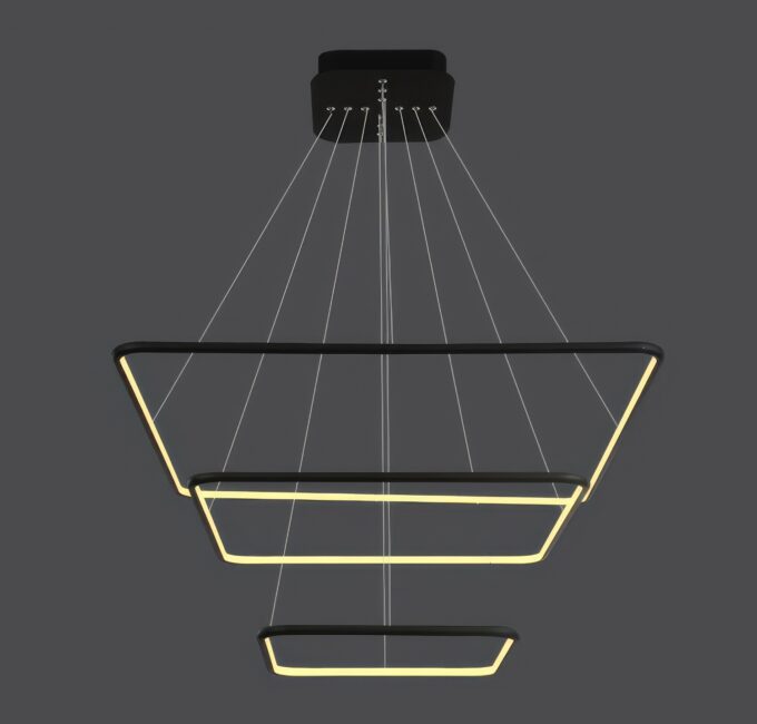 LC-011-AC14-S01-A- (8) Modern tiered LED pendant light in dark room