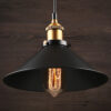 s-l1600 (2) Vintage pendant light with Edison bulb against dark wood background.