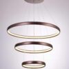 3-ring-light-fixture-bronze Contemporary bronze 3-ring light fixture suspended on ceiling for modern interior design