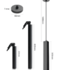 a1ff0a0ec84dd202e89ee30ecb84dd20 Adjustable pendant light dimensions display – ceiling mount and length options.