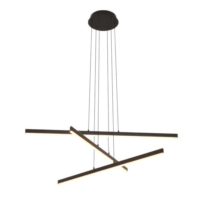 MD19103-3 Modern chandelier with crystal details and three round light bulbs hanging from a polished ceiling