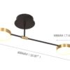 1541-2-44.8_max Modern two-lamp wall sconce with dimensions in millimeters and inches.