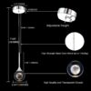 51-JjEFZACL._AC_SL1000_ Modern pendant light with adjustable height and detailed dimensions showing crystal design.