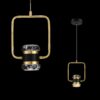 41DgFJ3kMlL._AC_SL1000_ Modern gold and black pendant lights against dark background.