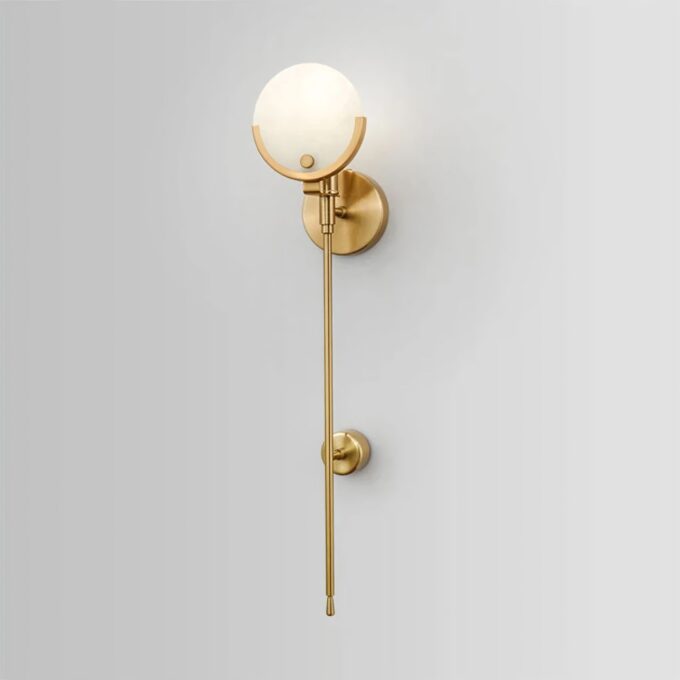 3 Marble Bronze Gold Round Wall Sconce