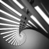 HTB1IKXZIFXXXXc7XXXXq6xXFXXXD Abstract image of metallic rods in a spiral pattern with a focus on light and shadows created by the "Piano" Pendant Light Fixture.
