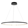 matte-black-jonathan-y-pendant-lights-jyl7220a-e1 (Custom) Modern minimalist black ring pendant light fixture with LED illumination, ideal for contemporary home interiors or office spaces.