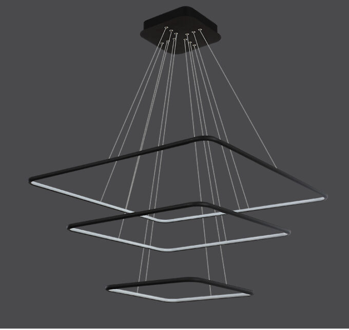 LC-011-AC14-S01-A- (12) Modern, stylish pendant light with four bare bulbs hanging from wooden base