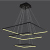 LC-011-AC14-S01-A- (7) Modern silver ceiling lamp with pivoting arms and bright light bulbs against white background