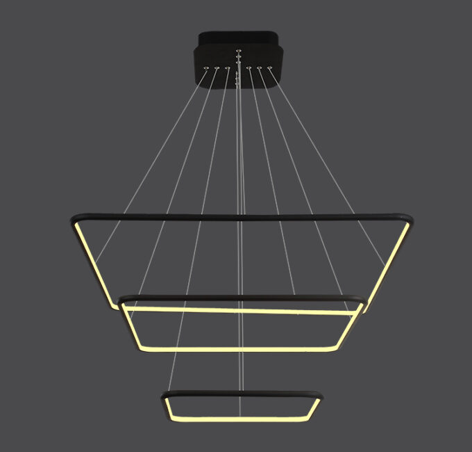 LC-011-AC14-S01-A- (8) Modern tiered LED pendant light in dark room
