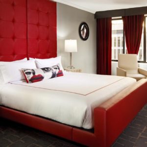 Guest Hotel Room In Red And White