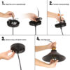 s-l1600 (3) Step-by-step guide for installing a pendant light: cord adjustment, wire connection, canopy securing, bulb installation.