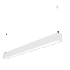 Seamless-Pendant-Office-Light (2) Modern rectangular pendant LED light fixture in white, suspended against a black background.