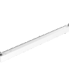 Seamless-Pendant-Office-Light (3) Modern linear pendant LED light fixture with minimalist design, featuring suspended installation over a black background.