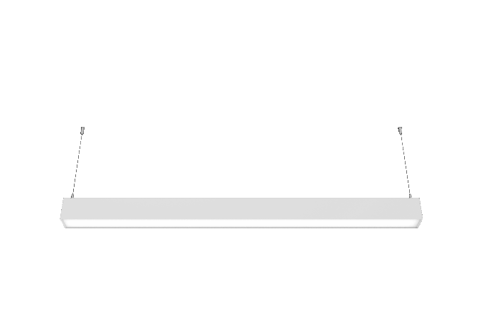 Seamless-Pendant-Office-Light (5) Modern LED pendant light fixture with minimalist design on black background.