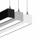 Modern black and white pendant ceiling lights with sleek, minimalist design.