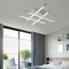 Modern LED ceiling light fixture in a stylish bedroom interior.