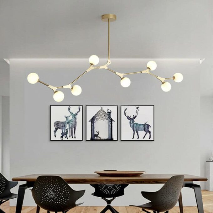 s-l1600 Contemporary black pendant light illuminating a spacious living room with neutral decor.
