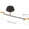 1541-2-44.8_max Modern two-lamp wall sconce with dimensions in millimeters and inches.