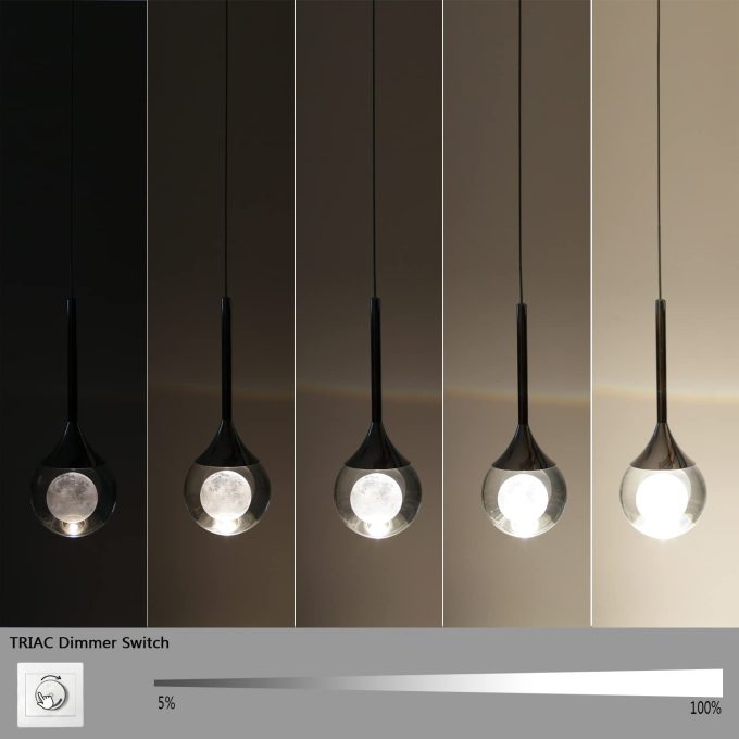 51pVgMrQ0EL._AC_SL1500_ Stylish ceiling lamp with four LED lights made of black iron and clear glass shades