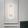Modern textured glass wall sconce in a stylish interior