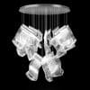 2 Abstract modern crystal chandelier on dark background.