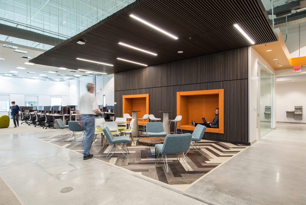 Open Office Waiting Area With LED Lighting