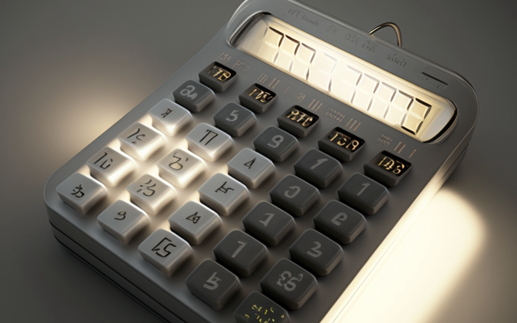 Calculator WIth LED Light Shinning Through The Keys, Matte Gray