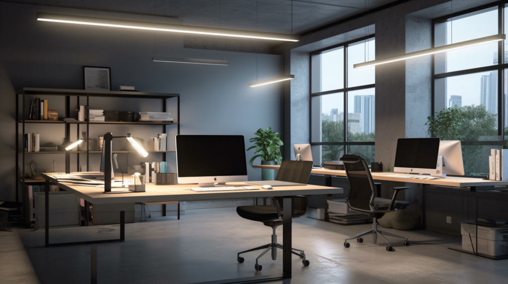 Modern Office Space with Task Lighting