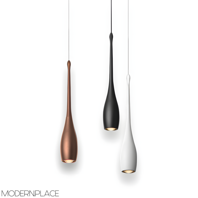Drop-shapes-pendant-light-3 modern teardrop shaped pendant lights in three finishes (black ,white, coffee)