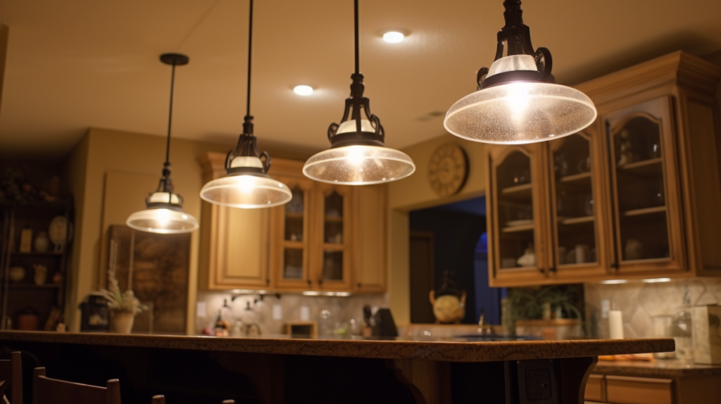 Matching Light Fixtures Above Kitchen Island