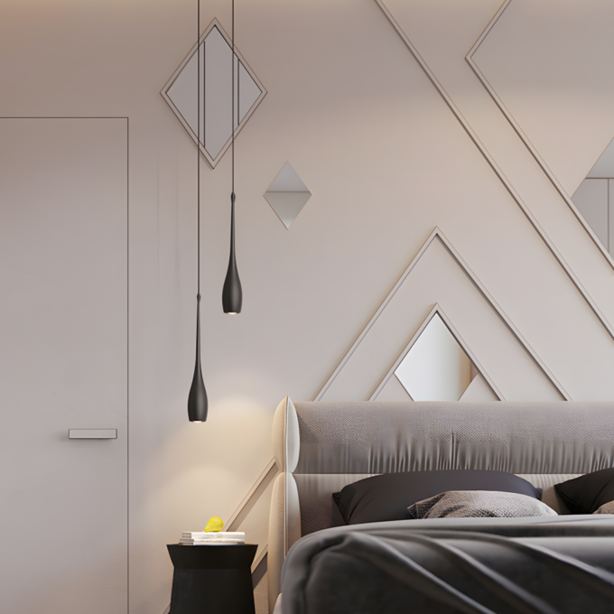 modern-teardrop-pendant-light (9) two bedroom bedside pendant light in black finish