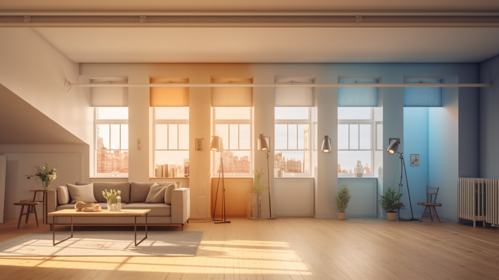 room showcasing how color temperature affects the look and feel