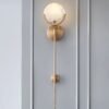 1 Marble Bronze Gold Round Wall Sconce