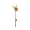 6 Marble Bronze Gold Round Wall Sconce
