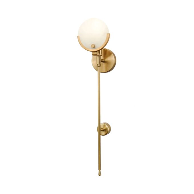 6 Marble Bronze Gold Round Wall Sconce