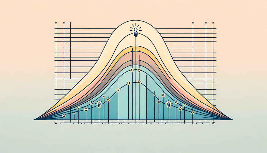 line graph showing different lighting levels