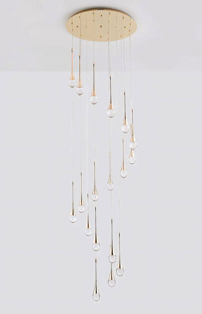 tears-pendant-light-5-1 Tears Gold Staircase LED Chandelier