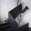 4 (Custom) Modern black staircase with sleek lines and pendant lights