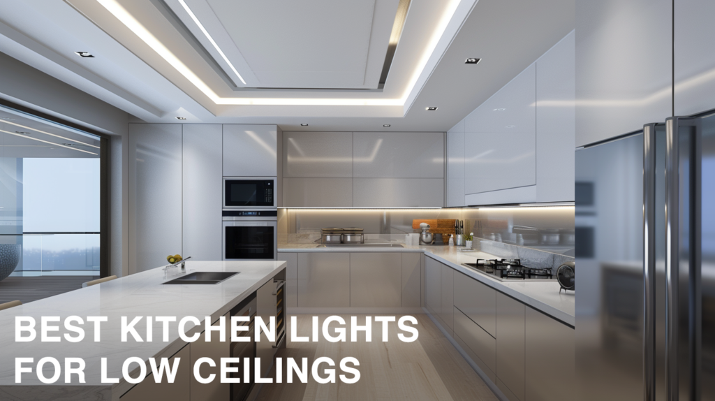 Elegant and modern kitchen with best low-ceiling lighting fixtures