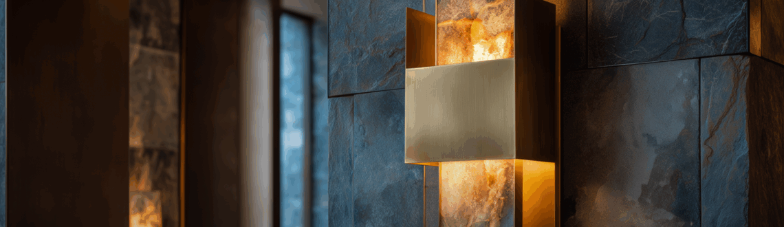 Elegant wall sconce design with warm lighting and text: How High Should Light Sconces Be.
